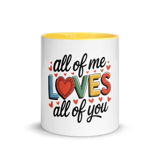 All of Me Loves Colorful Print Mug - Black - 11 oz - ArtyKoala
