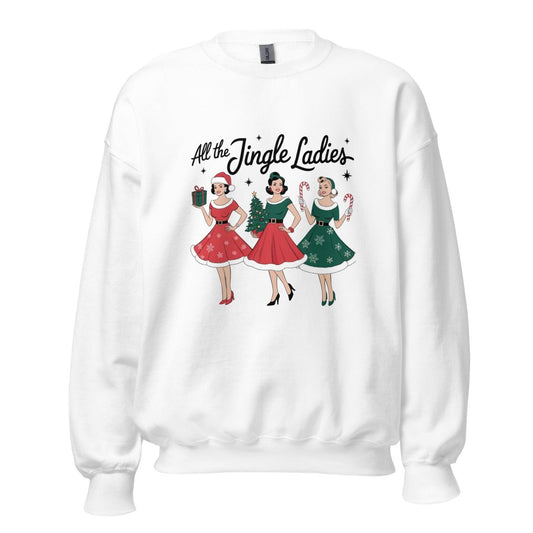 All The Jingle Ladies Graphic Sweatshirt - White - S - ArtyKoala