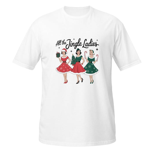 All The Jingle Ladies Graphic Tee - White - S - ArtyKoala