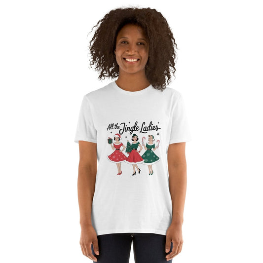 All The Jingle Ladies Graphic Tee - White - S - ArtyKoala