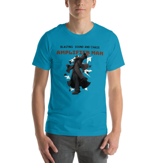 Amplifier Man Graphic Tee - Aqua - S - ArtyKoala