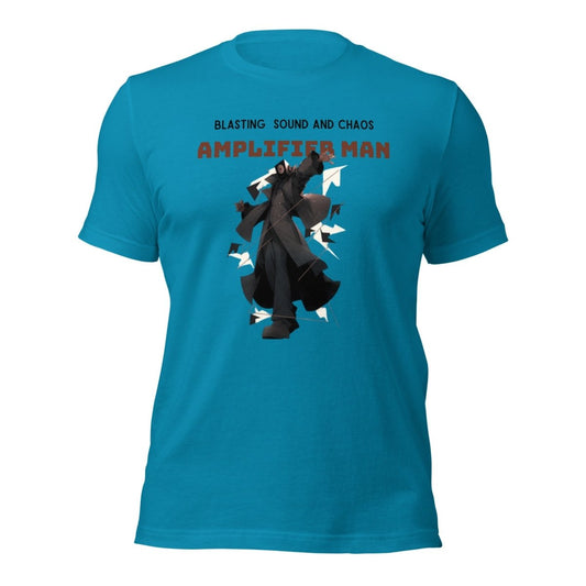 Amplifier Man Graphic Tee - Aqua - S - ArtyKoala