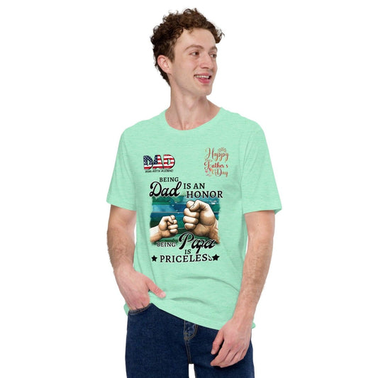 Being Dad Is Honor Graphic Tee - Heather Mint - S - ArtyKoala