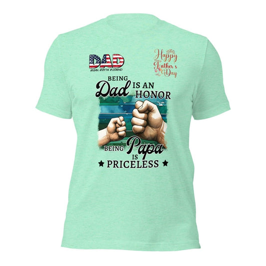 Being Dad Is Honor Graphic Tee - Heather Mint - S - ArtyKoala