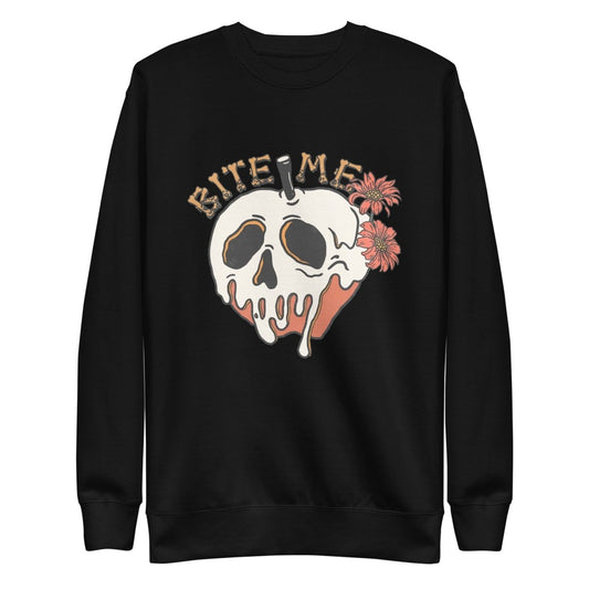 Bite Me Halloween Graphic Sweatshirt - Black - S - ArtyKoala