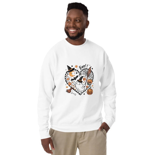 I Love BOO Halloween Graphic Sweatshirt - Black - S - ArtyKoala