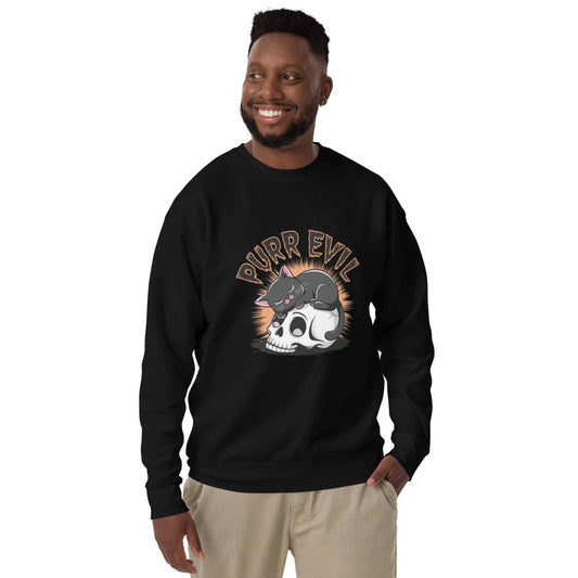 Purr Evil Graphic Sweatshirt - Black - S - ArtyKoala