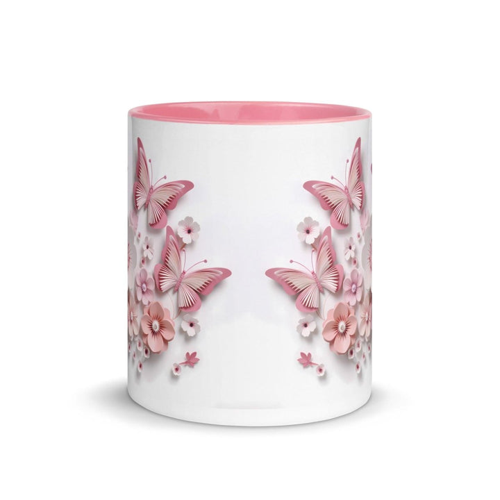 3d butterflies flowers Colorful Print Mug - Golden Yellow - 11 oz - ArtyKoala