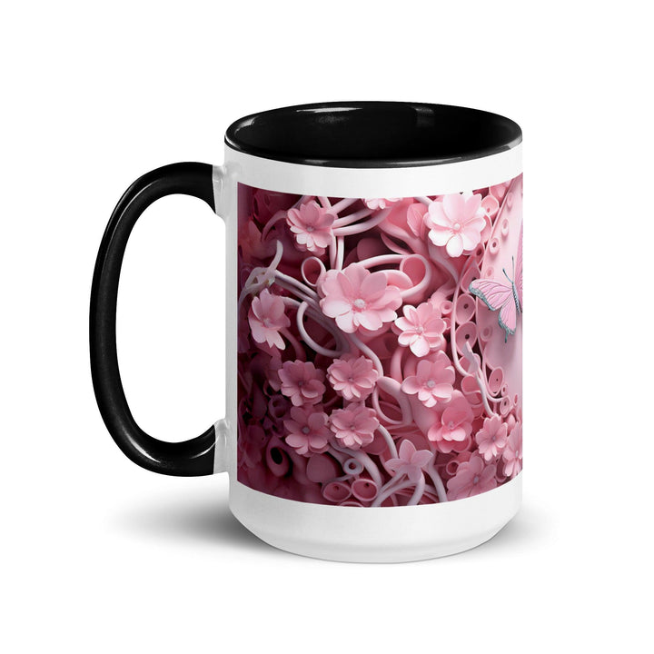 3D Pastel Pink Butterfly Mug with Color Inside - ArtyKoala