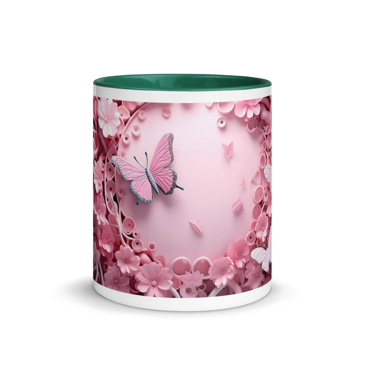 3D Pastel Pink Butterfly Mug with Color Inside - ArtyKoala