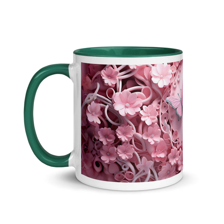 3D Pastel Pink Butterfly Mug with Color Inside - ArtyKoala