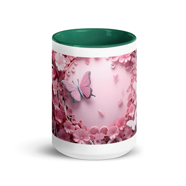 3D Pastel Pink Butterfly Mug with Color Inside - ArtyKoala