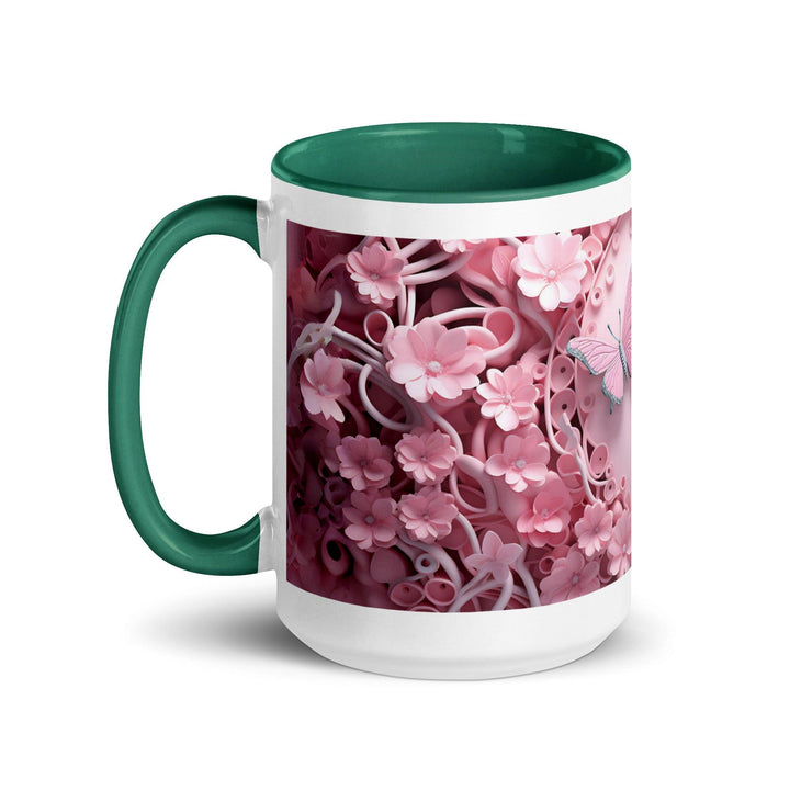 3D Pastel Pink Butterfly Mug with Color Inside - ArtyKoala