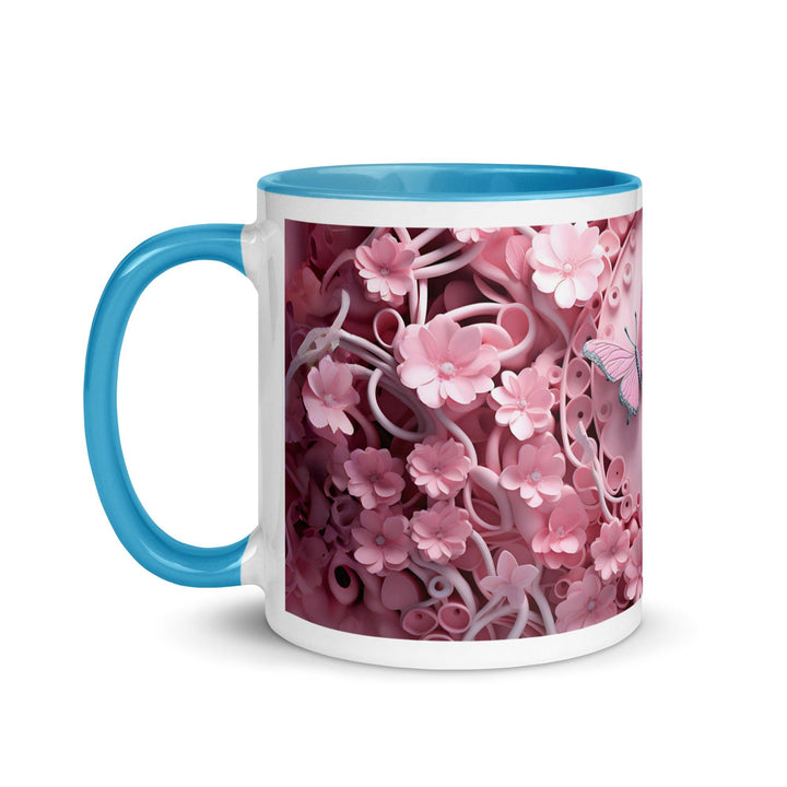 3D Pastel Pink Butterfly Mug with Color Inside - ArtyKoala