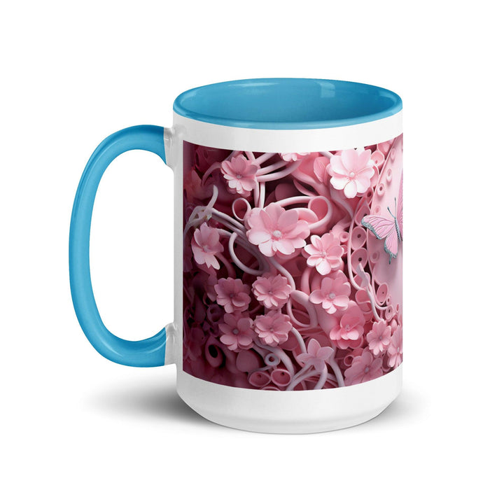 3D Pastel Pink Butterfly Mug with Color Inside - ArtyKoala