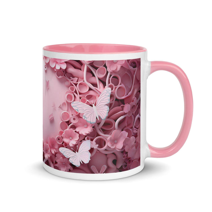 3D Pastel Pink Butterfly Mug with Color Inside - Pink / 11 oz - ArtyKoala