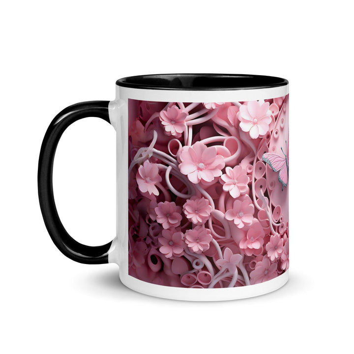 3D Pastel Pink Butterfly Mug with Color Inside - ArtyKoala