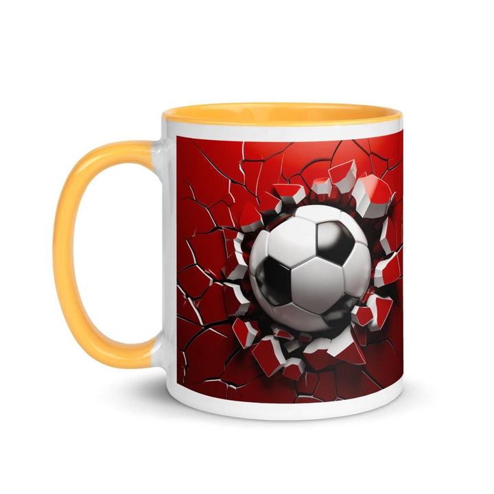 3d Soccer Ball Colorful Print Mug - Golden Yellow - 11 oz - ArtyKoala