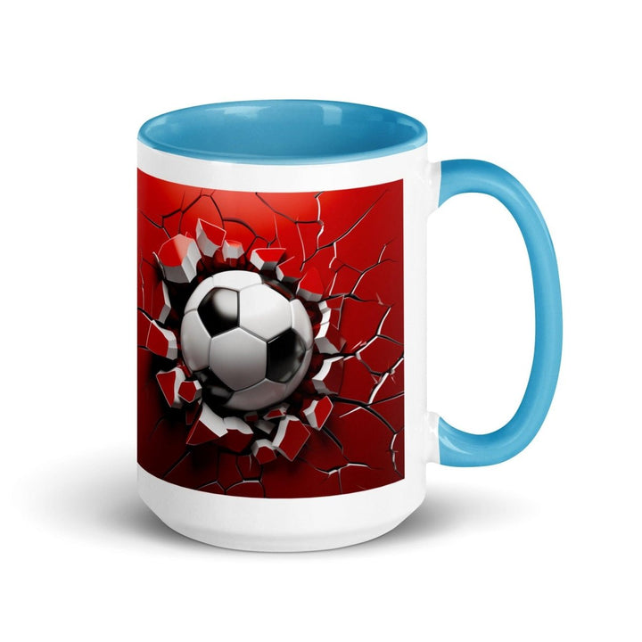 3d Soccer Ball Colorful Print Mug - Blue - 15 oz - ArtyKoala