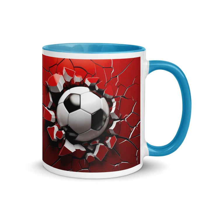 3d Soccer Ball Colorful Print Mug - Blue - 11 oz - ArtyKoala