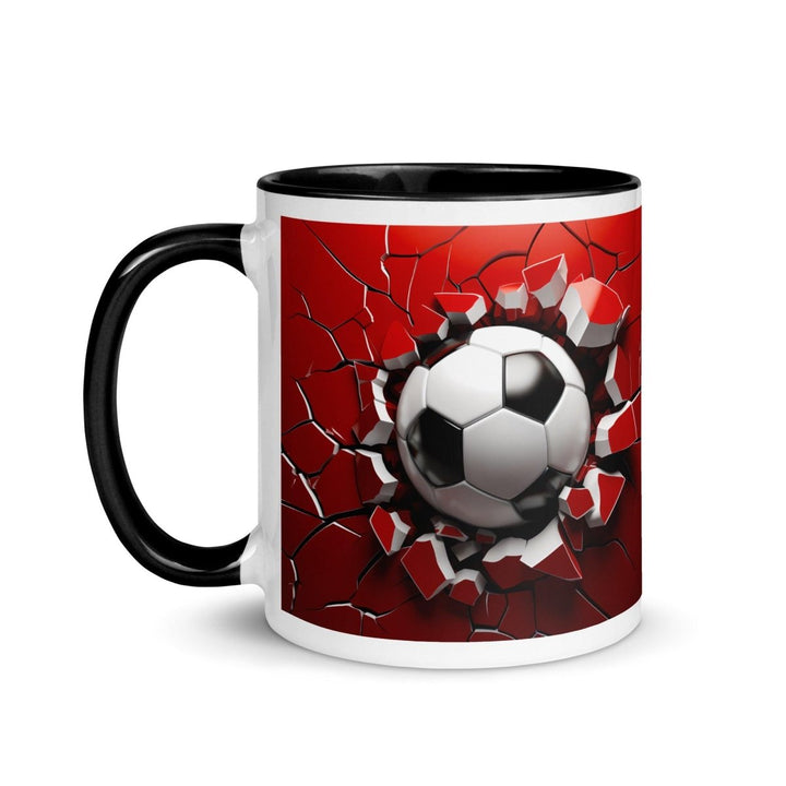 3d Soccer Ball Colorful Print Mug - Black - 11 oz - ArtyKoala