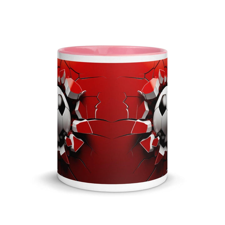 3d Soccer Ball Colorful Print Mug - Pink - 11 oz - ArtyKoala