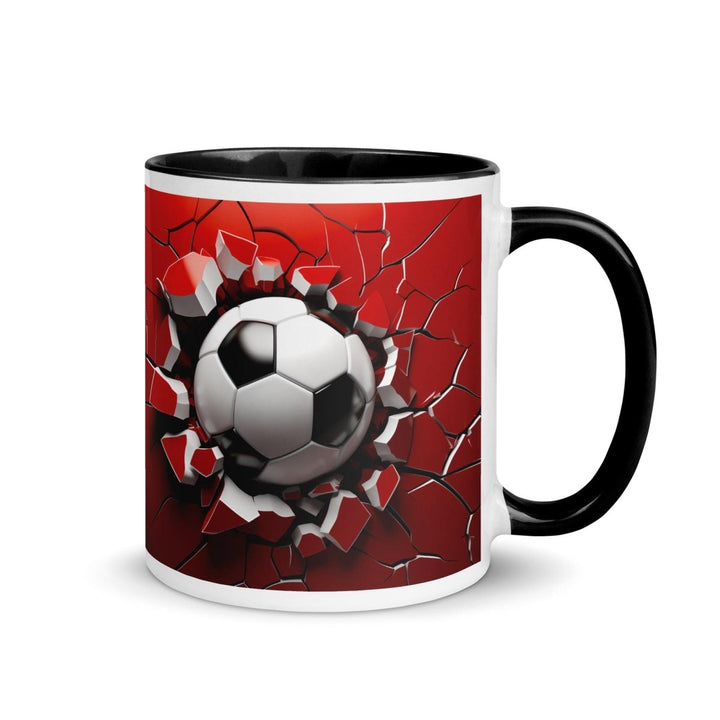 3d Soccer Ball Colorful Print Mug - Black - 11 oz - ArtyKoala