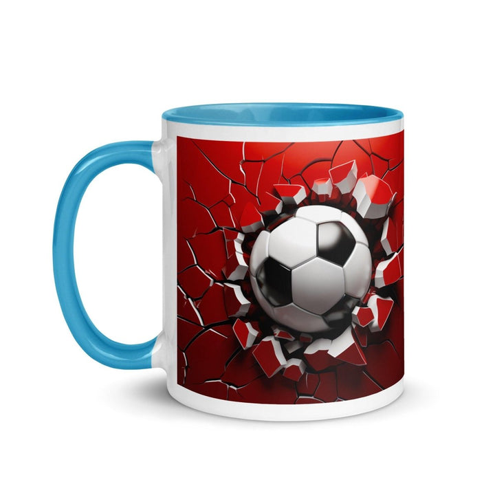 3d Soccer Ball Colorful Print Mug - Blue - 11 oz - ArtyKoala