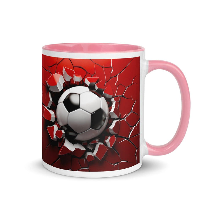 3d Soccer Ball Colorful Print Mug - Pink - 11 oz - ArtyKoala