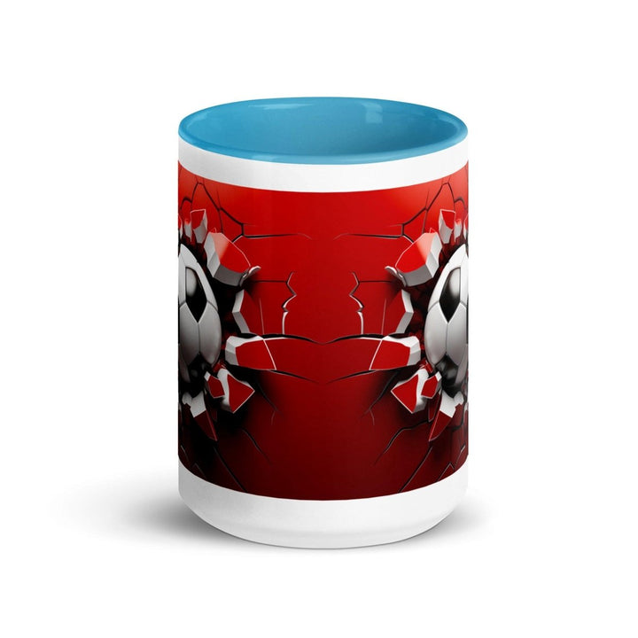 3d Soccer Ball Colorful Print Mug - Blue - 15 oz - ArtyKoala