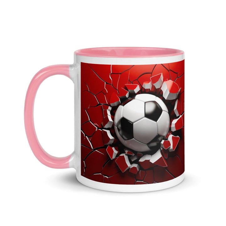 3d Soccer Ball Colorful Print Mug - Pink - 11 oz - ArtyKoala