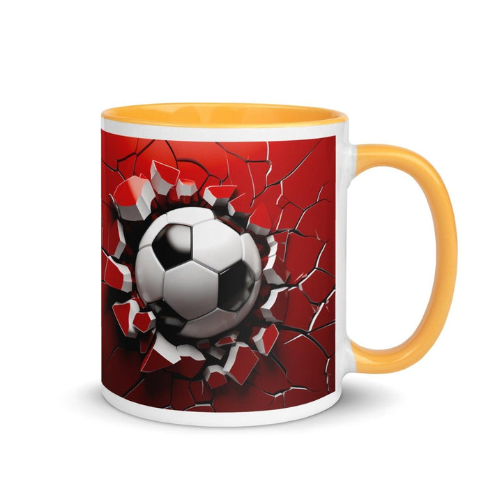 3d Soccer Ball Colorful Print Mug - Golden Yellow - 11 oz - ArtyKoala
