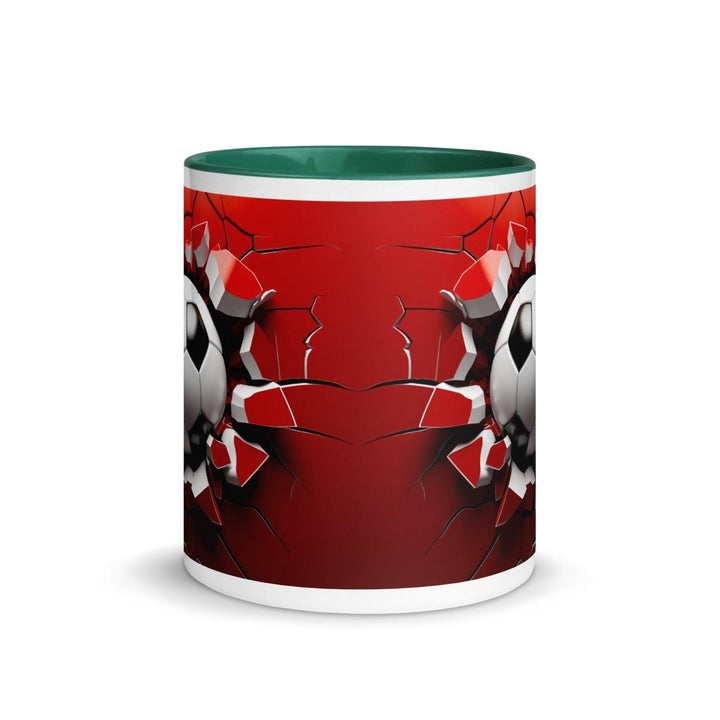 3d Soccer Ball Colorful Print Mug - Dark green - 11 oz - ArtyKoala