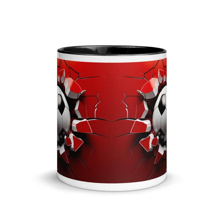 3d Soccer Ball Colorful Print Mug - Black - 11 oz - ArtyKoala