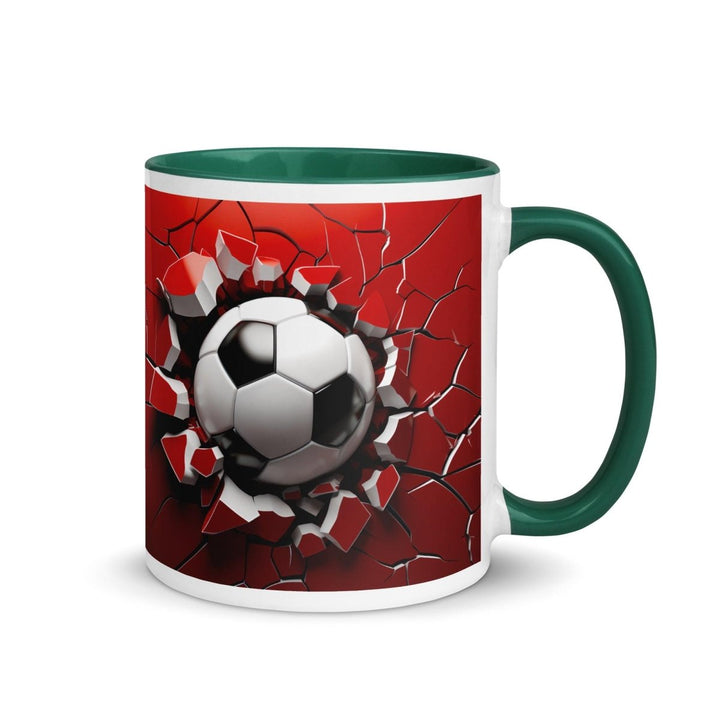 3d Soccer Ball Colorful Print Mug - Dark green - 11 oz - ArtyKoala