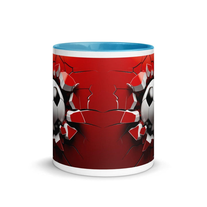 3d Soccer Ball Colorful Print Mug - Blue - 11 oz - ArtyKoala