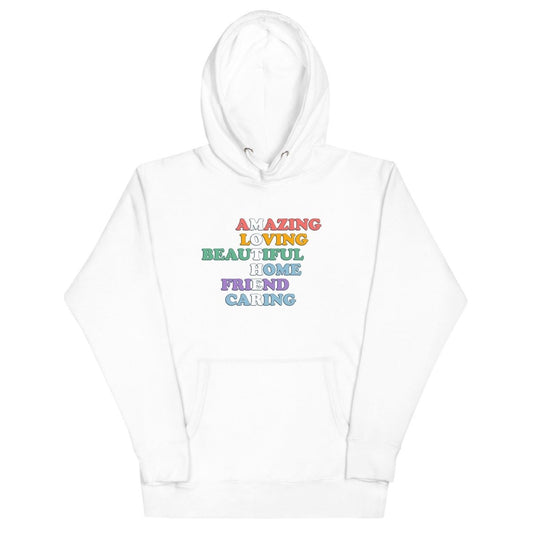 Acrostic Mother Graphic Hoodie - White - S - ArtyKoala