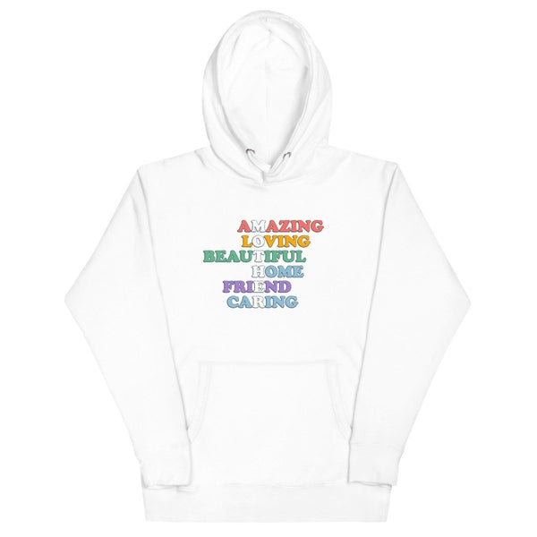 Acrostic Mother Graphic Hoodie - White - S - ArtyKoala