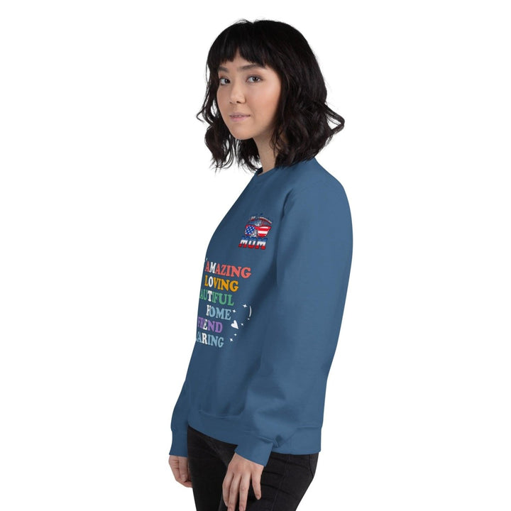 Acrostic Mother Women Graphic Sweatshirt - Indigo Blue - S - ArtyKoala