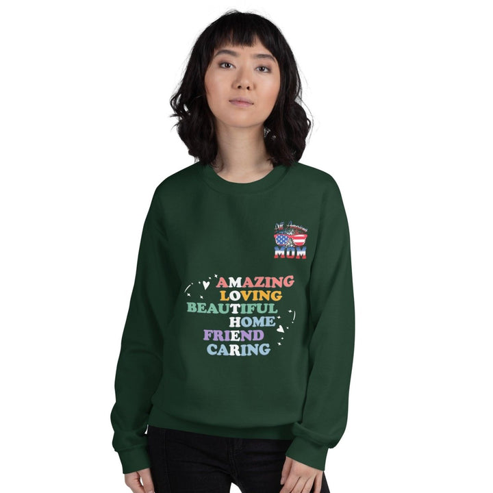 Acrostic Mother Women Graphic Sweatshirt - Forest Green - S - ArtyKoala