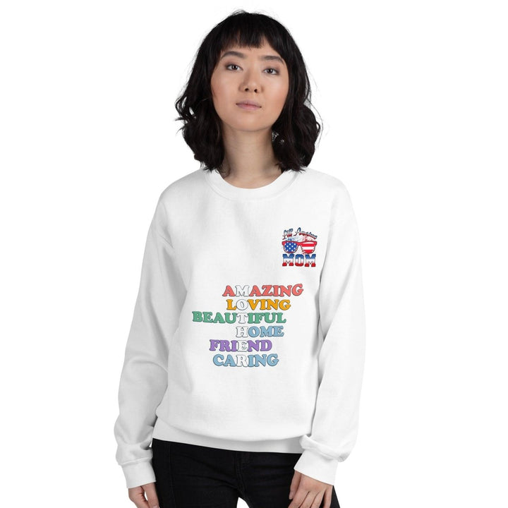 Acrostic Mother Women Graphic Sweatshirt - White - S - ArtyKoala