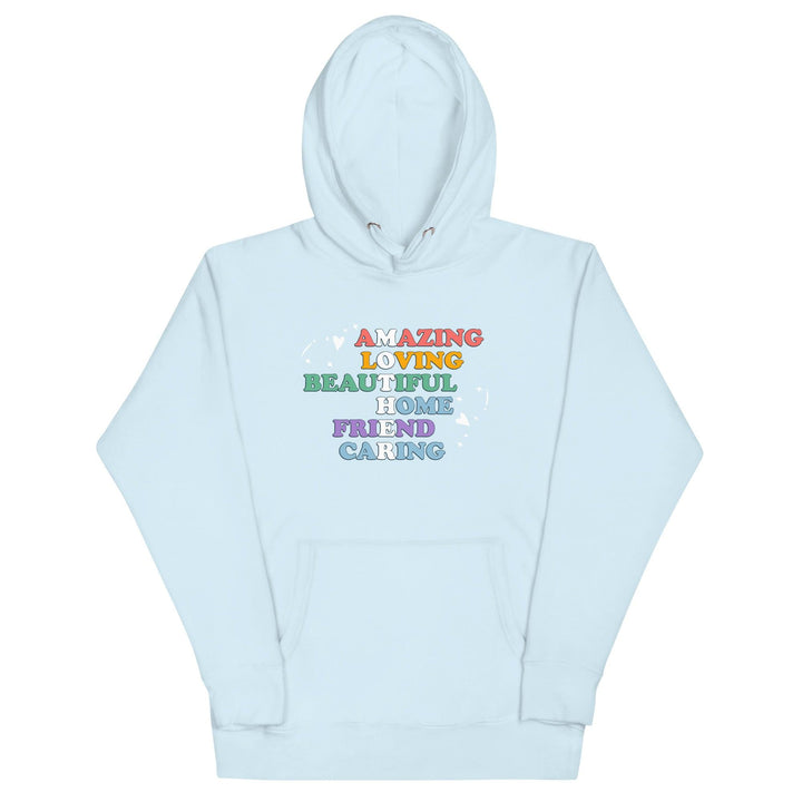 Acrostic Mother Women Premium Hoodie - Sky Blue / S - ArtyKoala