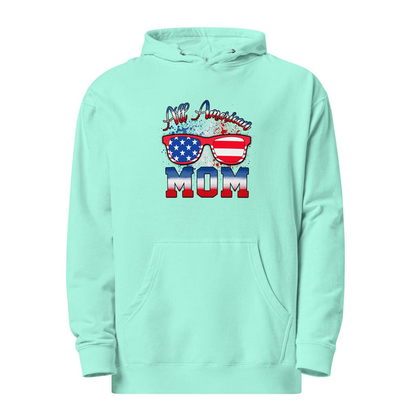 All American Mom Premium Cotton Woman Hoodie - Mint / S - ArtyKoala