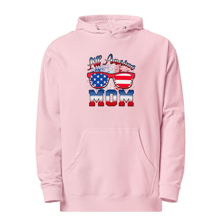 All American Mom Premium Cotton Woman Hoodie - Light Pink / S - ArtyKoala