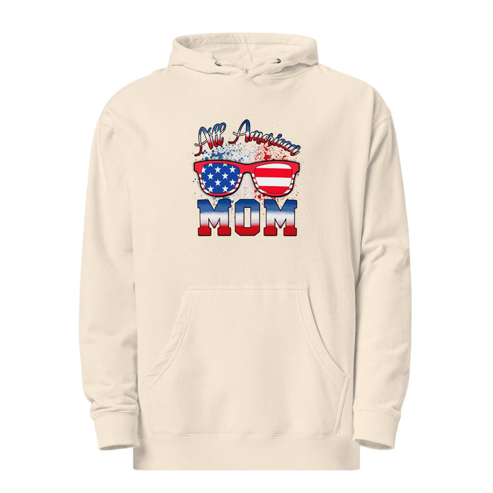 All American Mom Premium Cotton Woman Hoodie - Bone / S - ArtyKoala