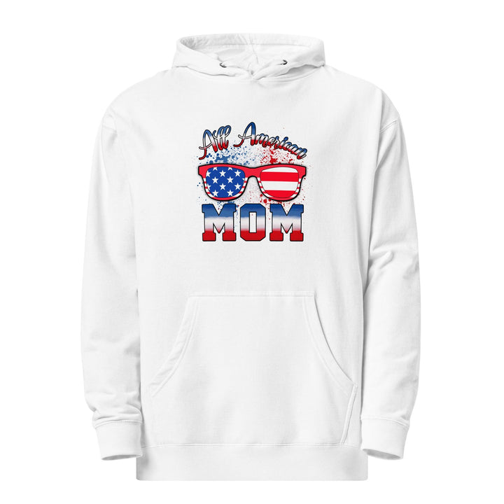 All American Mom Premium Cotton Woman Hoodie - White / S - ArtyKoala