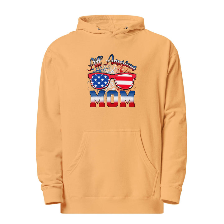 All American Mom Premium Cotton Woman Hoodie - Peach / S - ArtyKoala