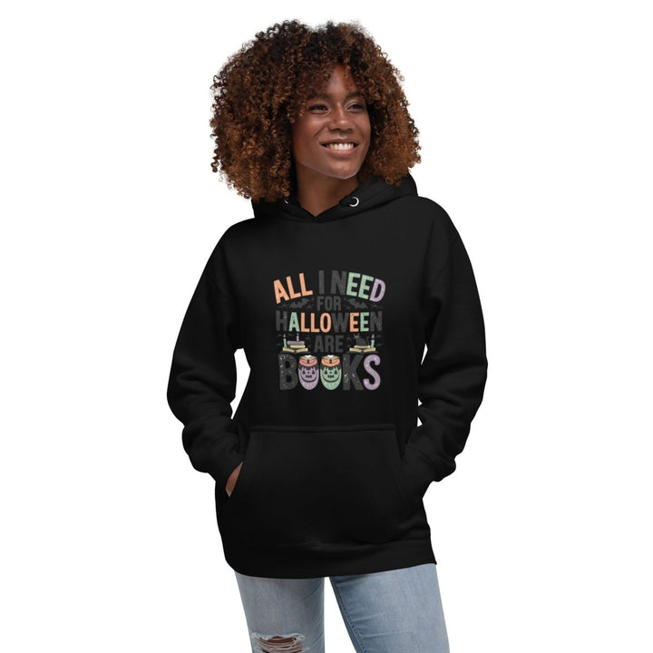 All I Need for Halloween are Books Graphic Hoodie - Black - S - ArtyKoala