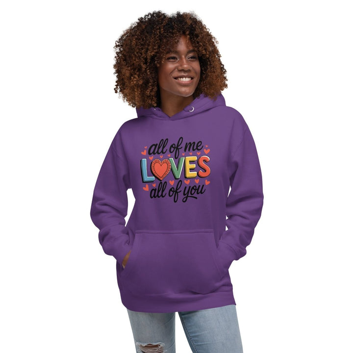 All of Me Loves Graphic Hoodie - White - S - ArtyKoala