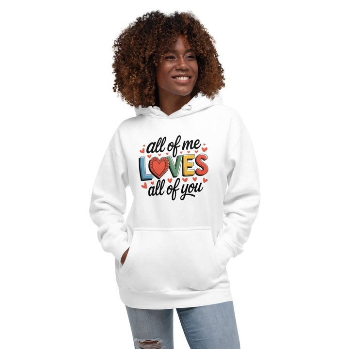 All of Me Loves Graphic Hoodie - White - S - ArtyKoala